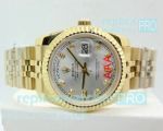 Replica Rolex Day-Date Silver Dial Yellow Gold Jubilee Watch 36MM